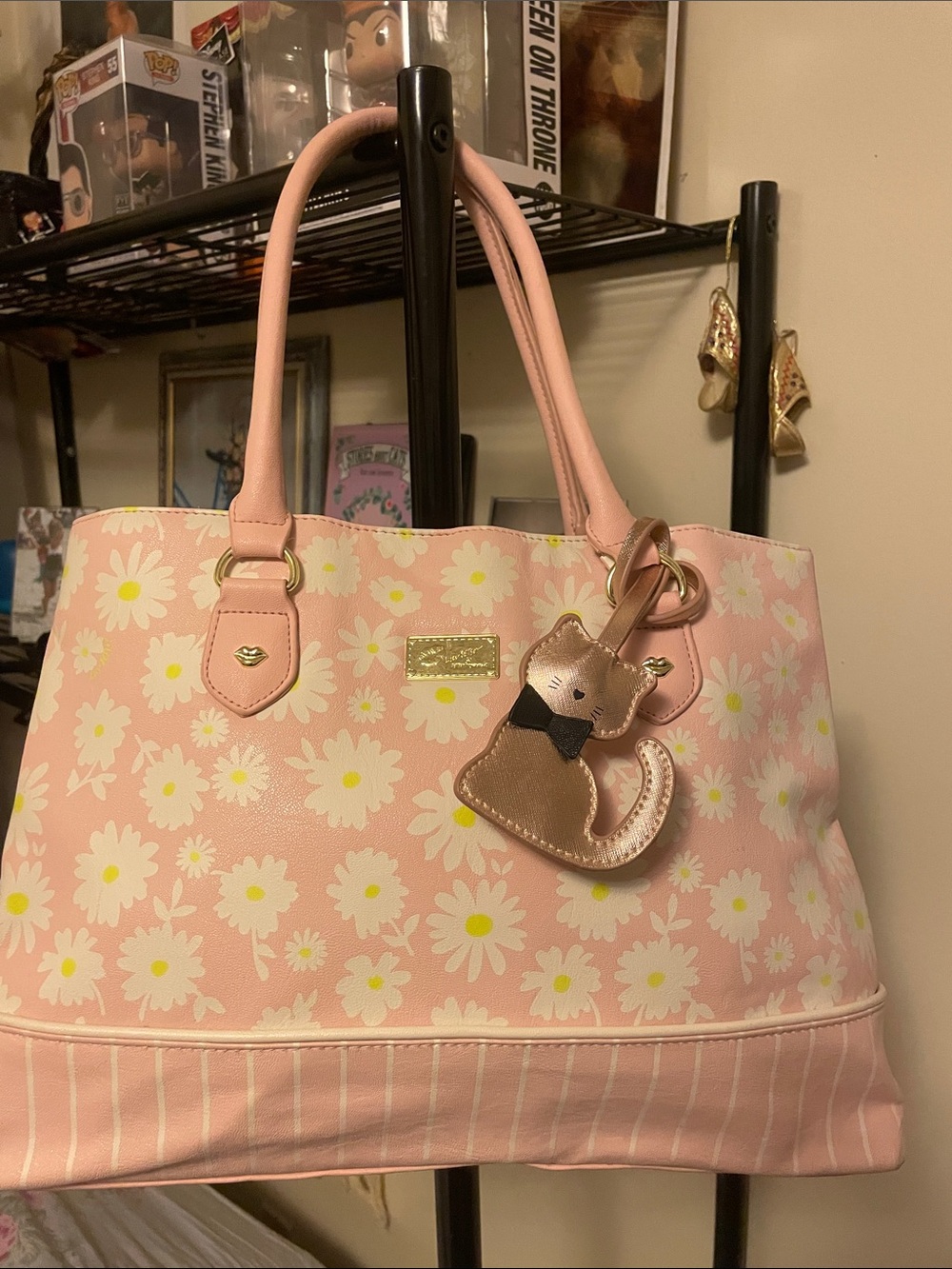 Luv Betsey by Betsey Johnson Daisy Tote Bag with Cat Charm
